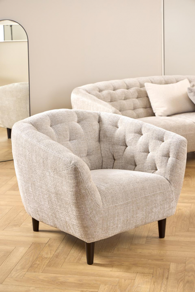 Fauteuil 'Ria' - Beige clair