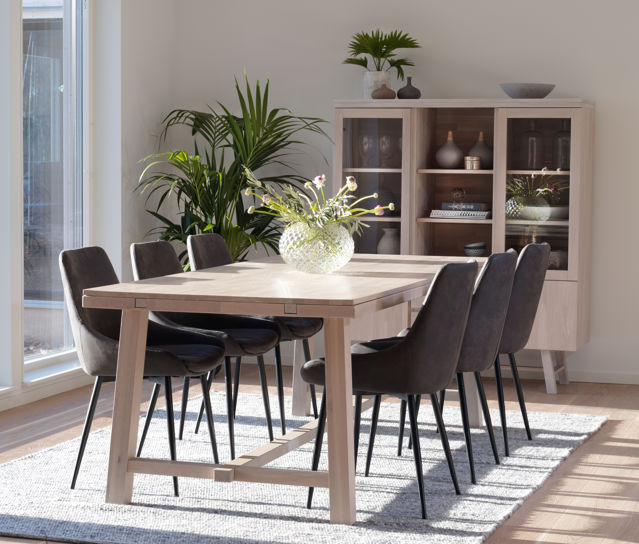 Table à manger 'Brooklyn' 220x95cm - Blanchi