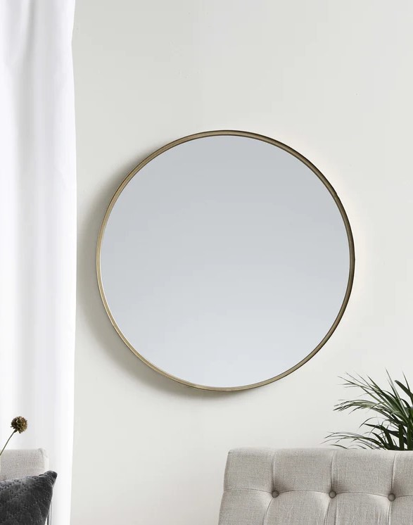 Miroir 'Rond' 80cm - Or