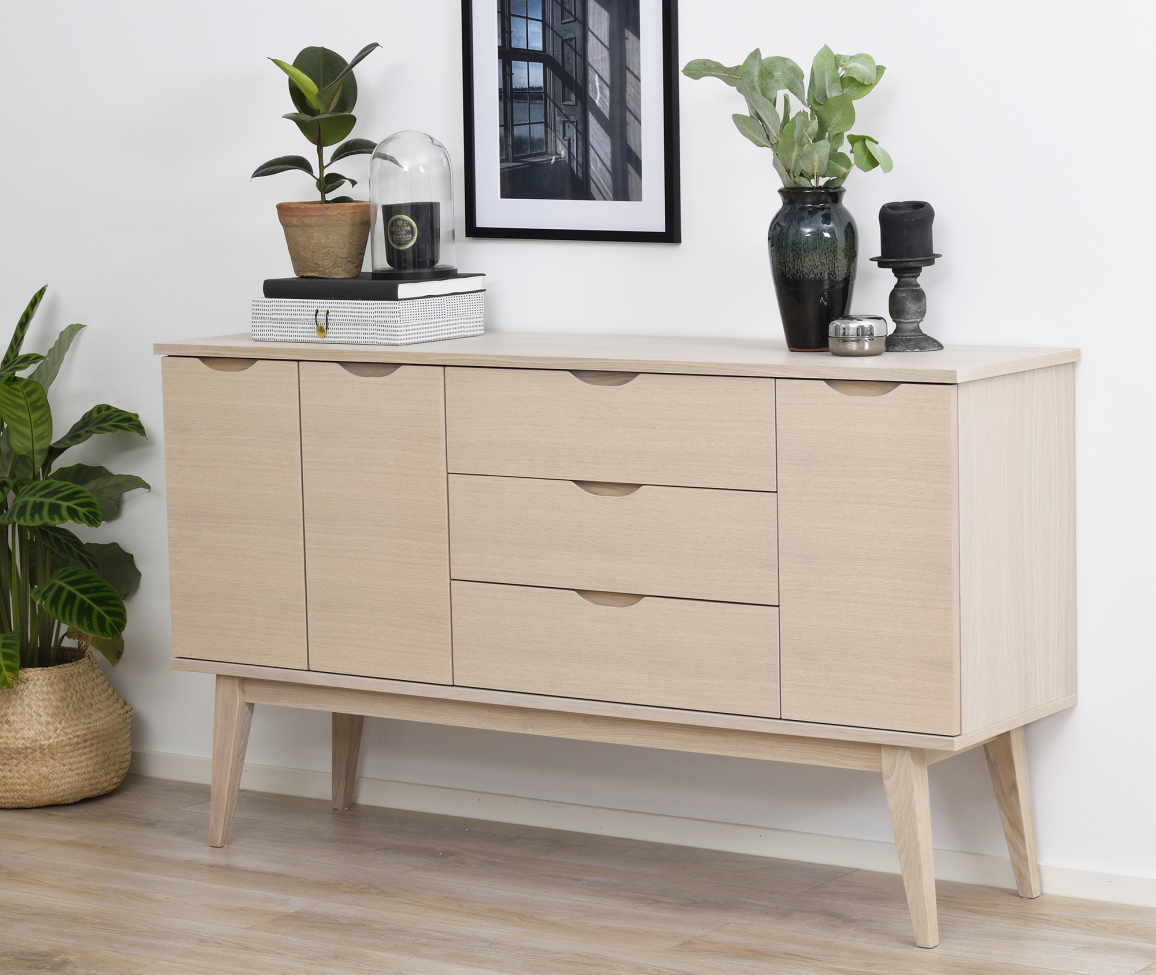 Buffet 'Filippa' 150x85cm - Chêne/Chêne blanchi