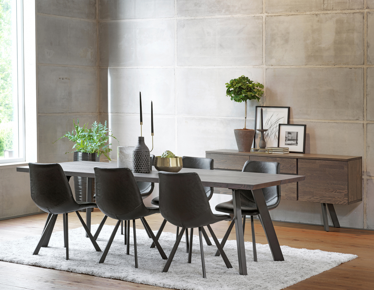 Table à manger 'Fred' - Brun/Noir 240x100cm
