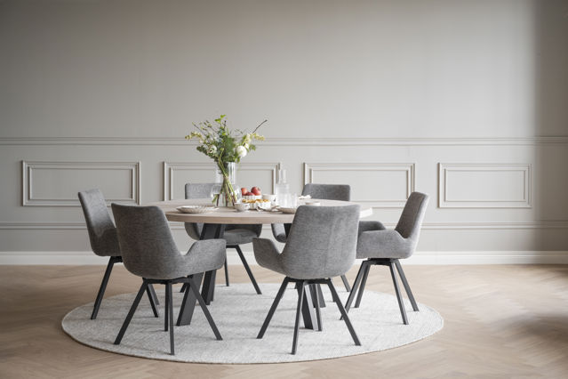 Table à manger 'Fred' Ronde 160cm - Chêne blanchi