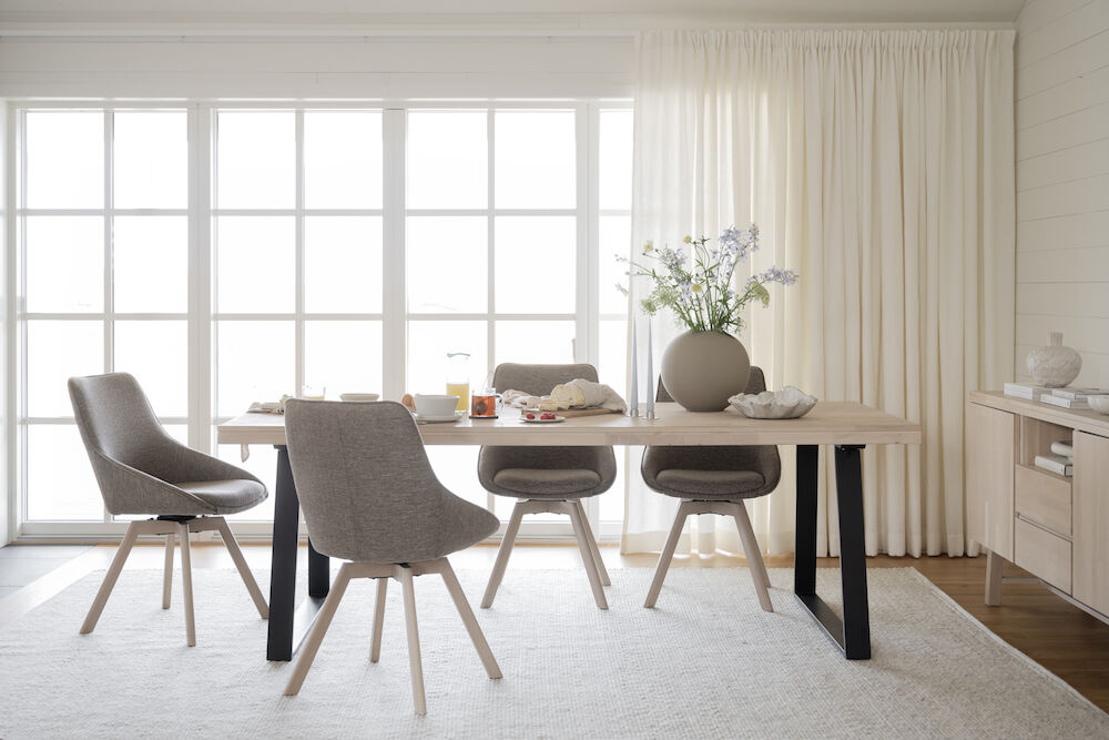 Chaise 'Alison' - Beige foncé/Pigment blanc