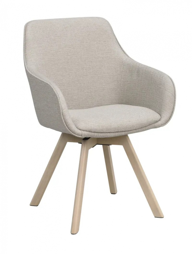 Fauteuil 'Alison' - Beige/blanc pigmenté