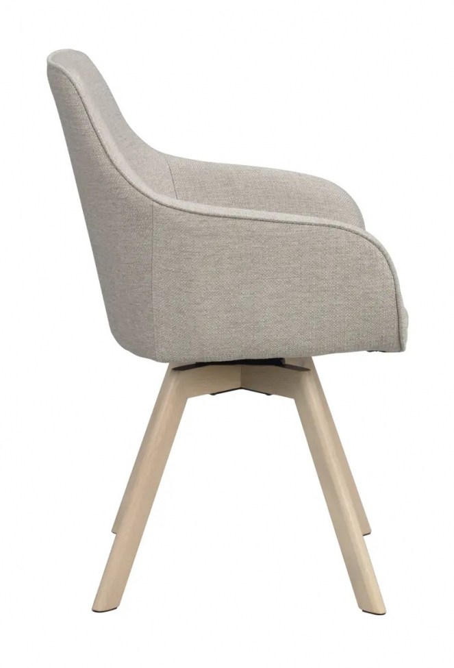 Fauteuil 'Alison' - Beige/blanc pigmenté