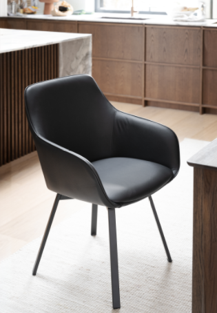 Fauteuil 'Alison' Cuir - Noir