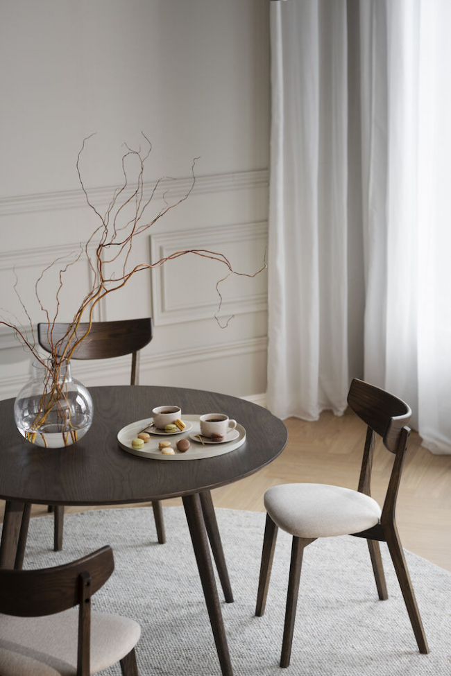 Table à manger 'Yumi' ronde 115cm - Brun