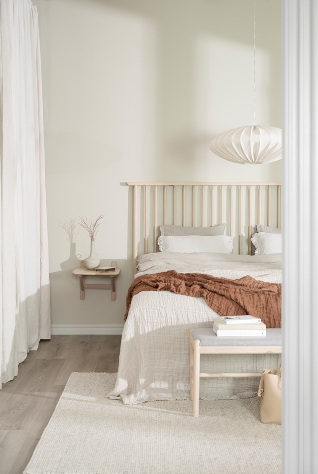 Table de chevet 'Camrose' - Naturel/Blanc