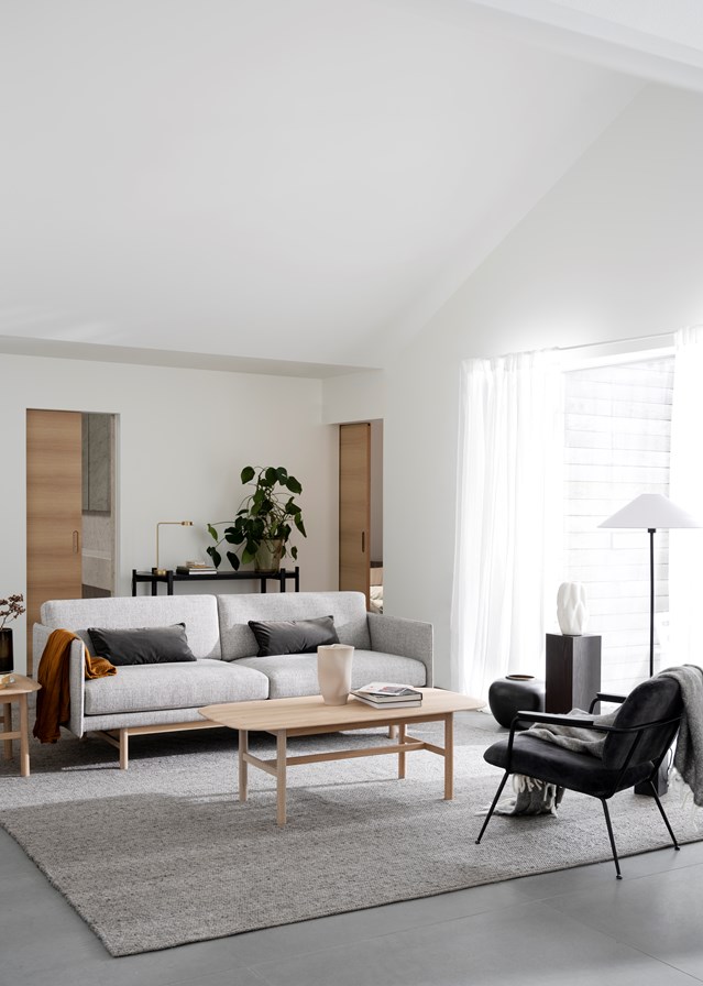 Canapé 'Hammond' 2 places - Gris/Naturel