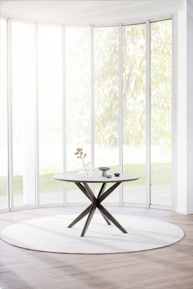 Table à manger 'Calverton' Ronde 120cm - Brun