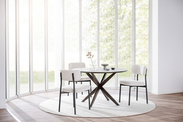 Table à manger 'Calverton' Ronde 120cm - Brun