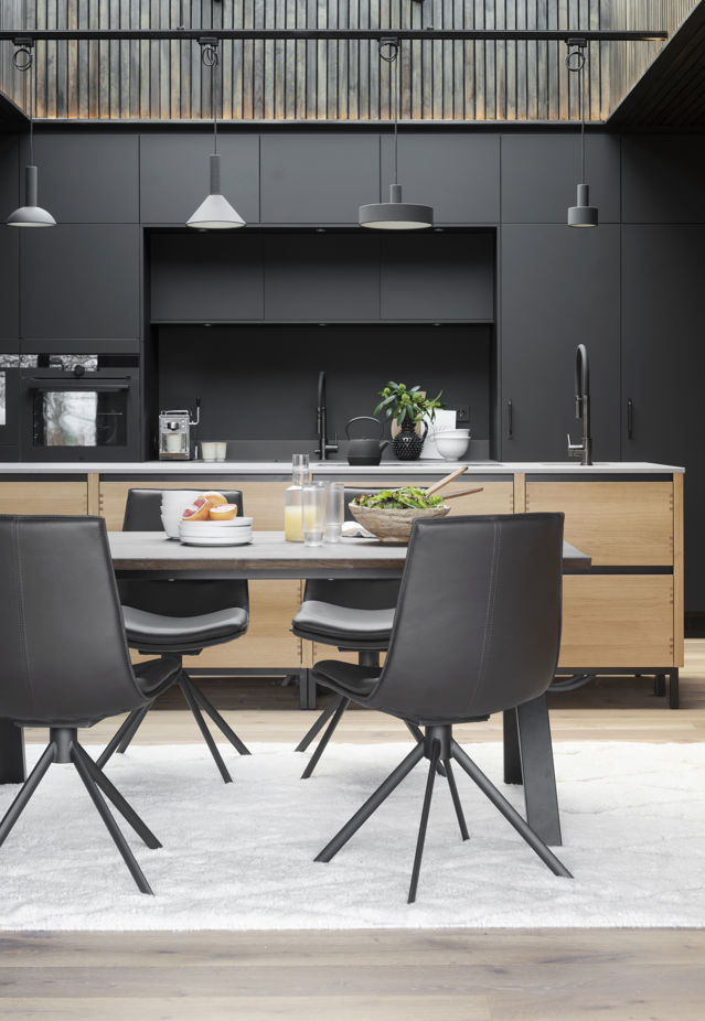 Table à manger 'Carradale' 170x100cm - Marron/Pieds en V