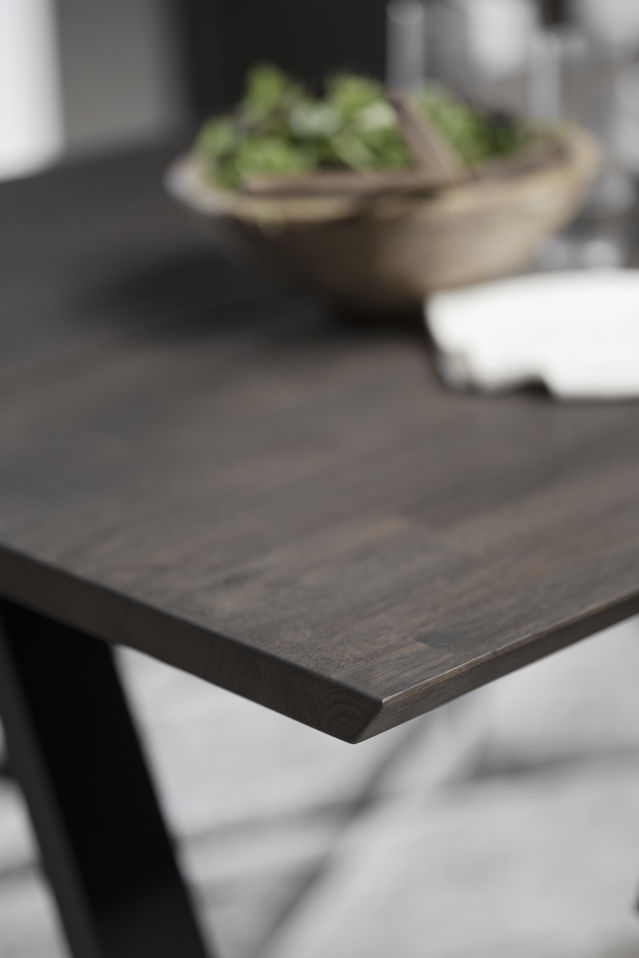 Table à manger 'Carradale' 170x100cm - Marron/Pieds en V