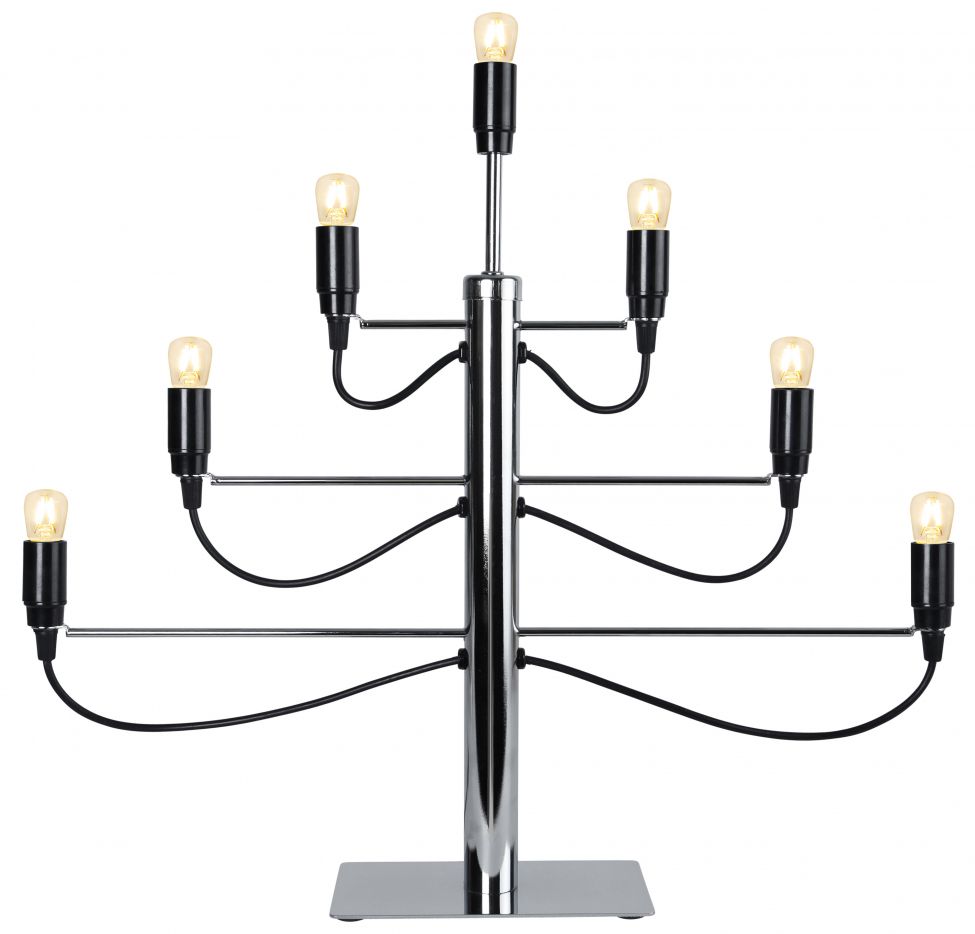 Bougeoir de l'Avent 'Milano' - Noir/Argent