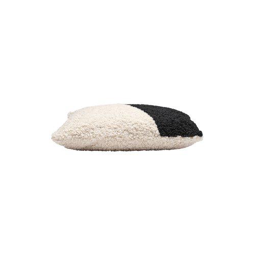 Housse de coussin 'Teddy' 45x45 - Noir/Blanc