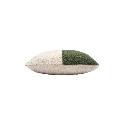 Housse de coussin 'Teddy' 45x45 - Vert/Blanc