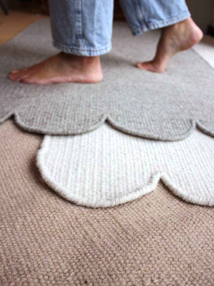 Tapis en laine 'Fia' 70x140cm - Blanc cassé