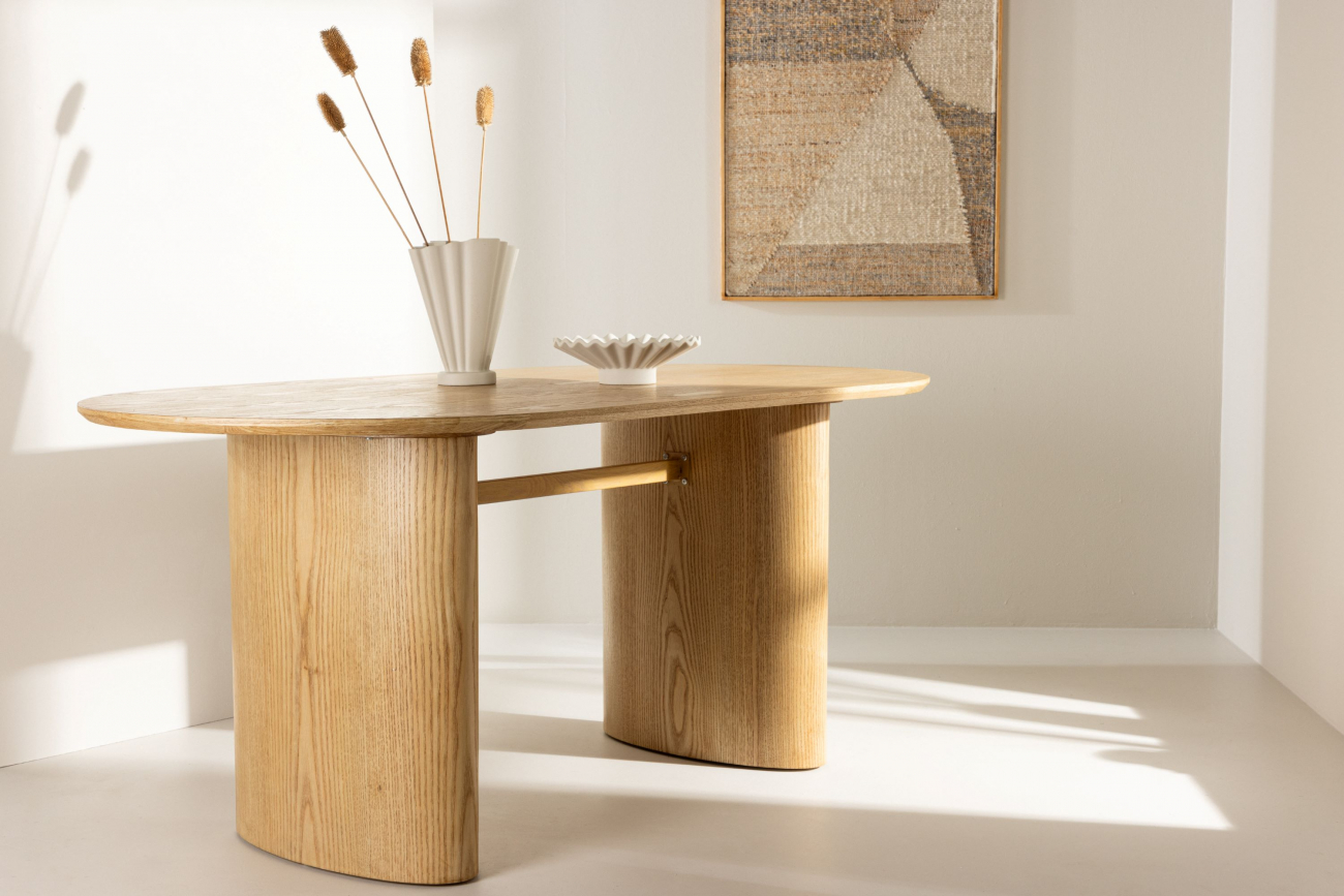 Table à manger 'Luleå' Ovale 90x180cm - Naturel