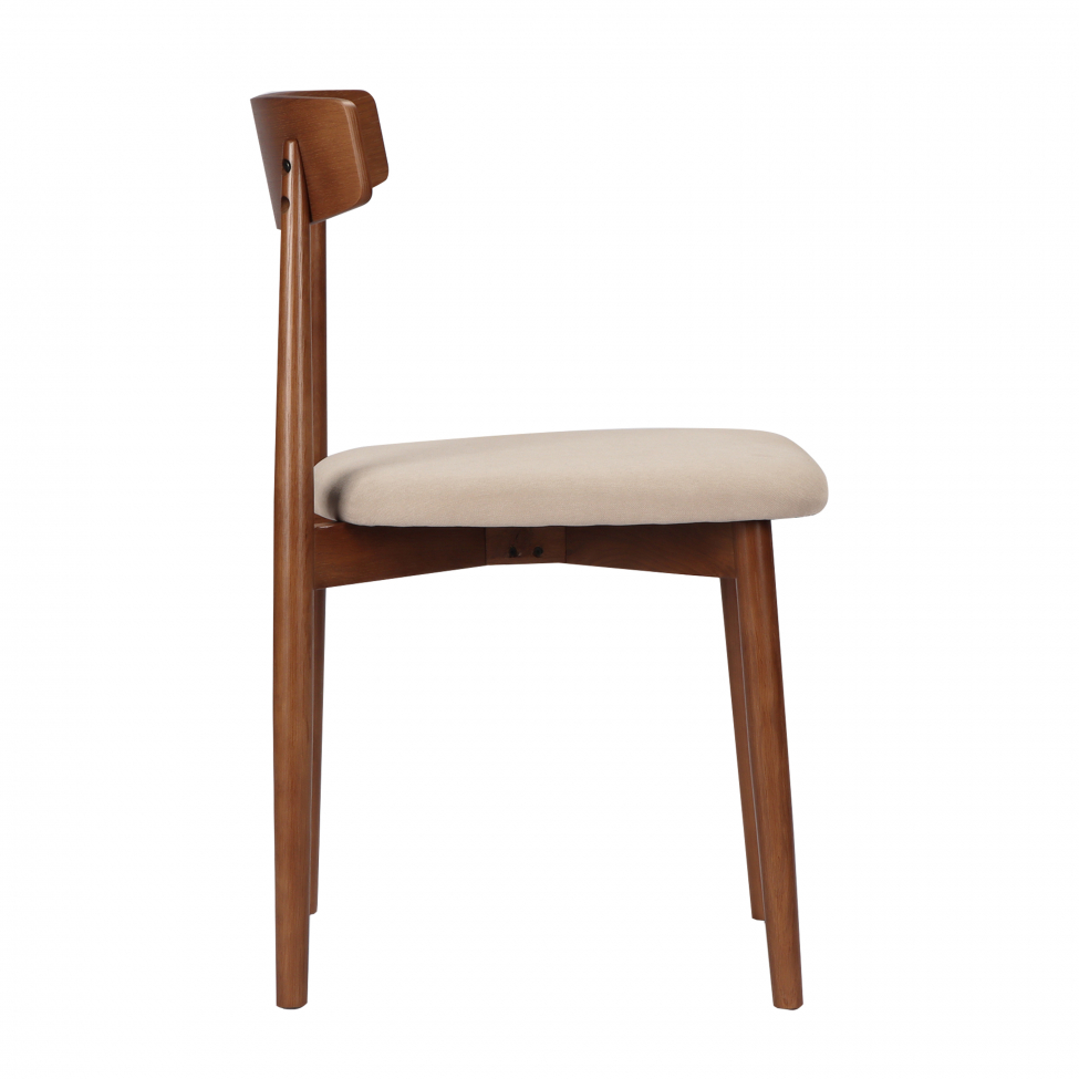 Chaise 'Ystad' - Noyer/beige