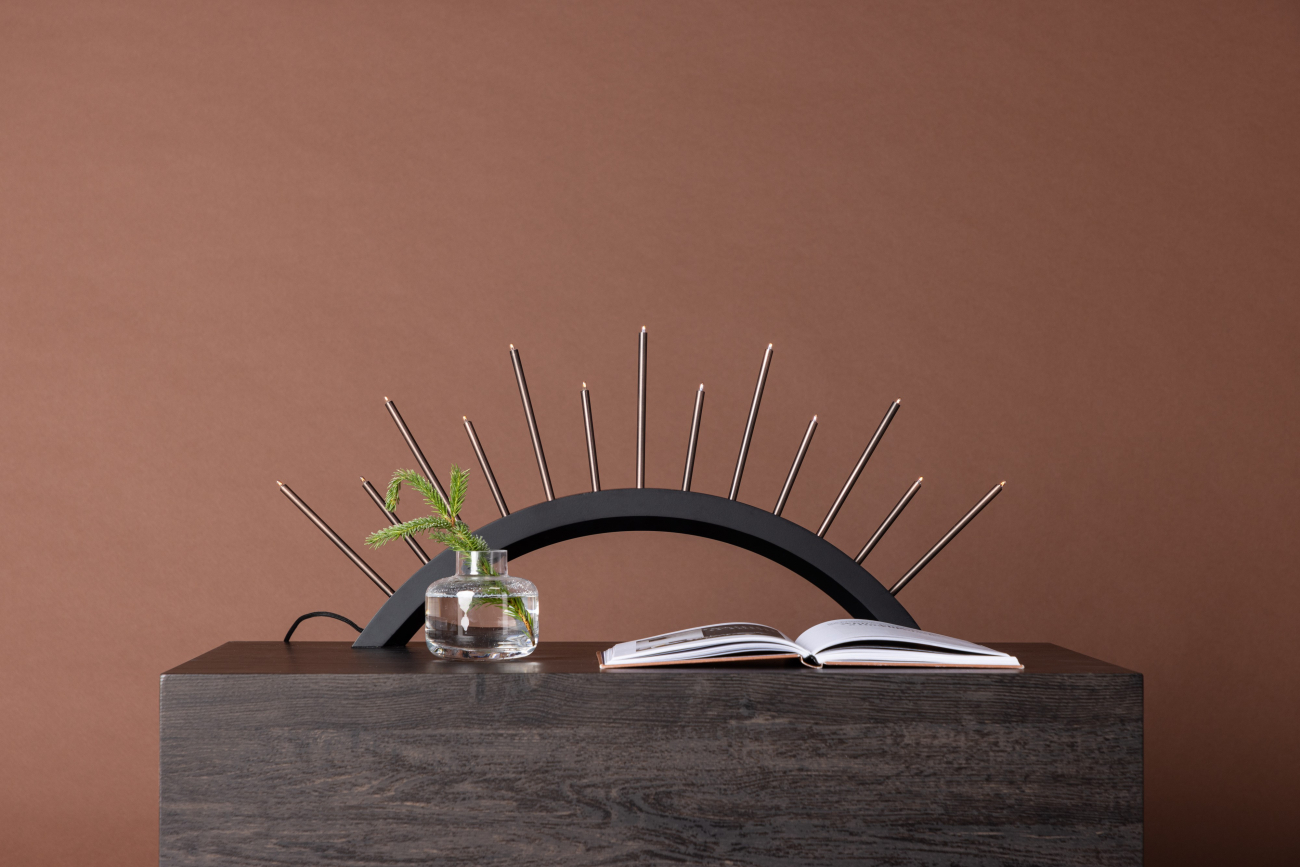 Bougeoir de l'Avent 'Norrköping' - Noir