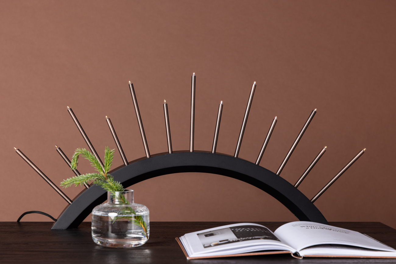 Bougeoir de l'Avent 'Norrköping' - Noir