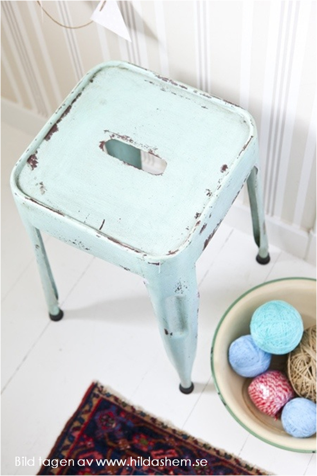 Tabouret 'Marseille' 45cm - Turquoise