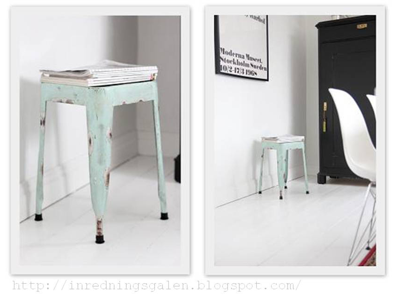 Tabouret 'Marseille' 45cm - Turquoise