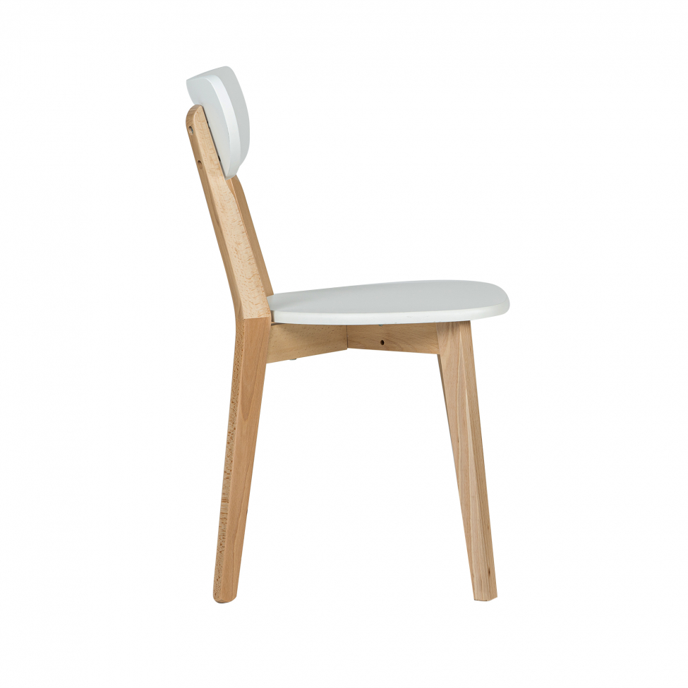 Chaise 'Nord' - Blanc/Bois