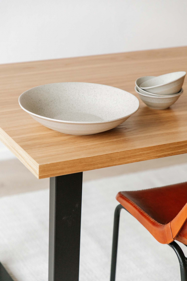 Table à manger 'Radus' 140x85cm - Chêne/Noir