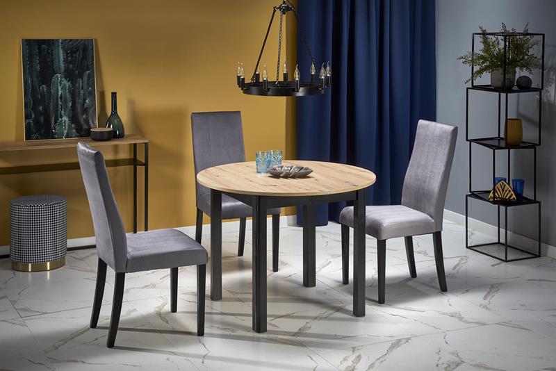 Table à manger 'Bjurholm' 102-142x102cm - Naturel/Noir