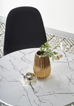 Table à manger 'Lorca' Ronde 80cm - Marbre/Blanc