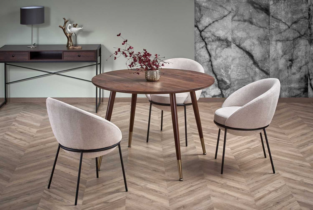 Table à manger 'Prime' Ronde 110cm - Noyer