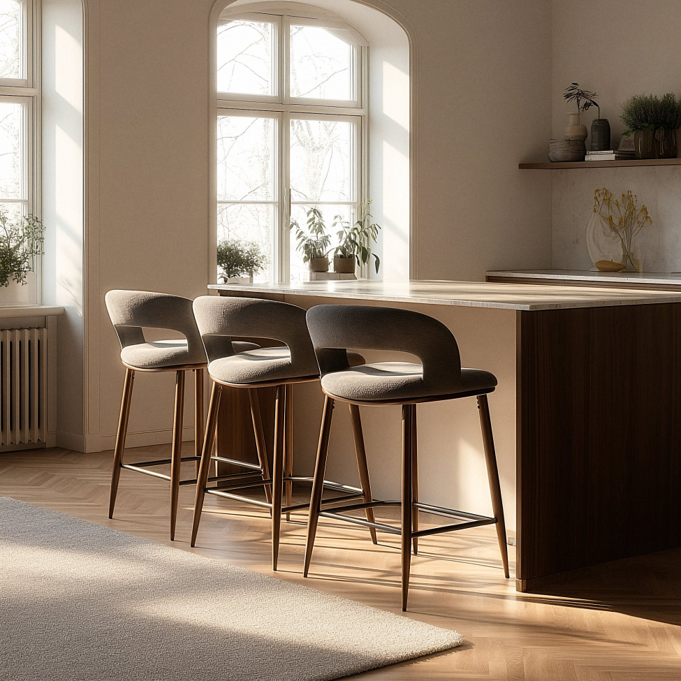 Tabouret de bar 'Vestby' - Gris/marron