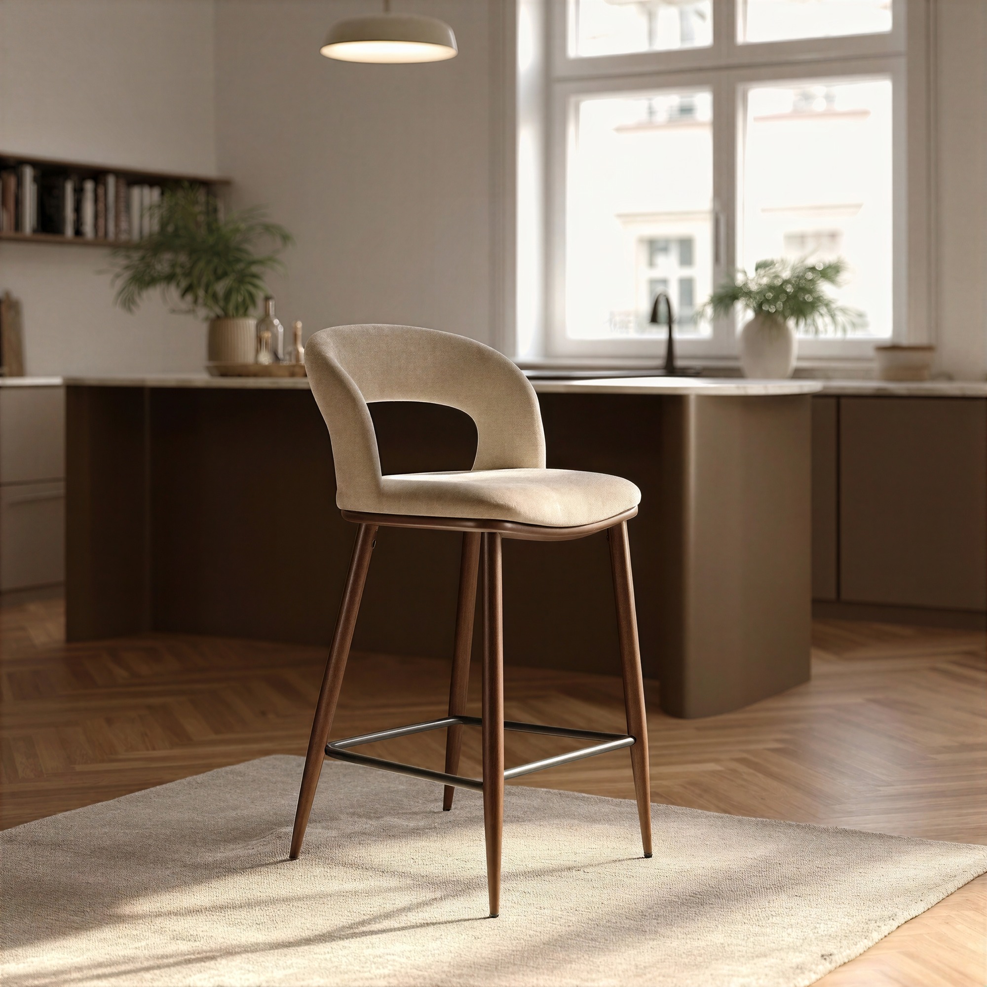 Tabouret de bar 'Vestby' - Beige/marron
