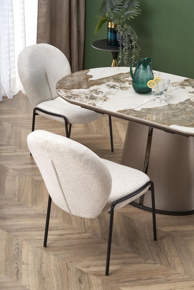 Table à manger 'Robinson' 160-200cm - Beige