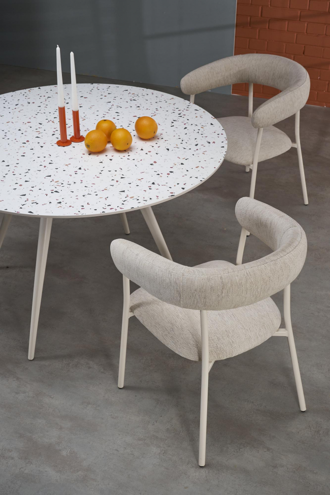 Table à manger 'Aramis' ronde 120cm - Blanc