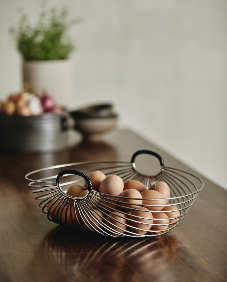 Panier à fruits 'Jaipur' - Argent/Noir