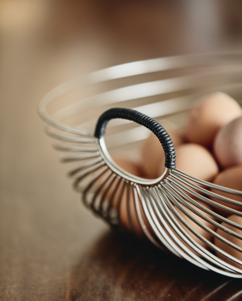 Panier à fruits 'Jaipur' - Argent/Noir