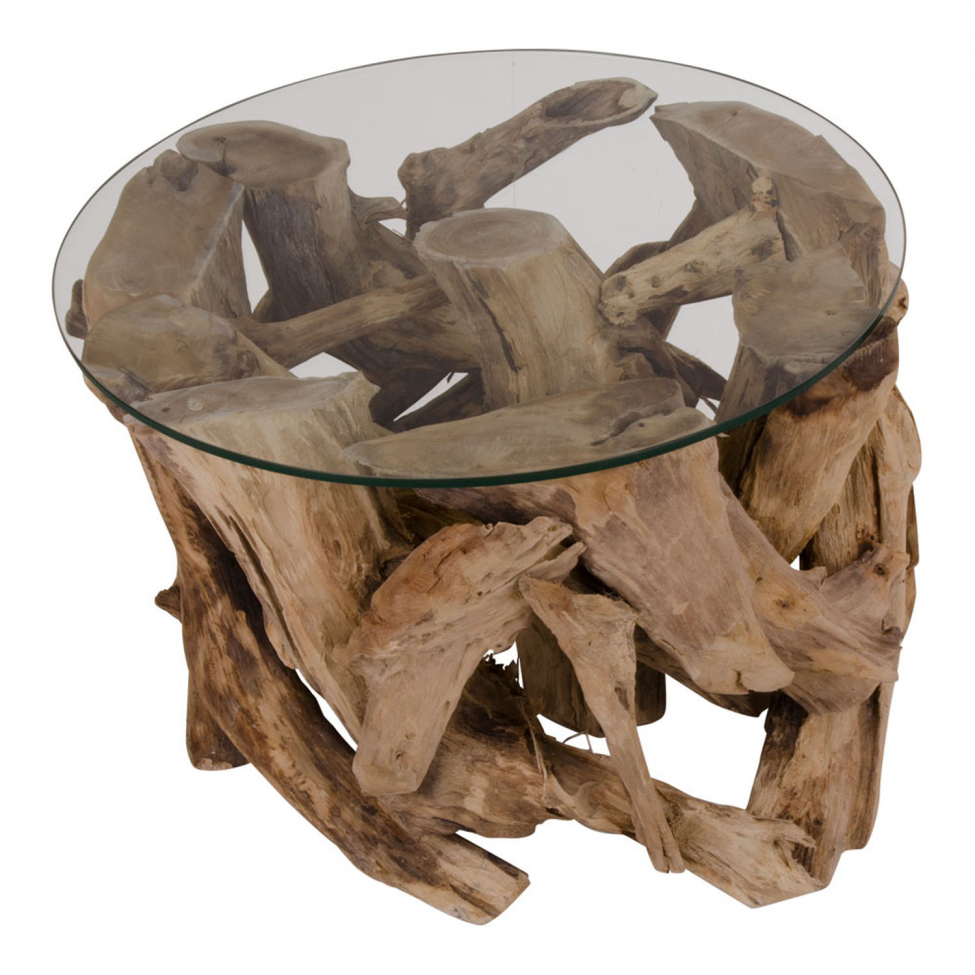 Table basse 'Grand Canyon' - Naturel/Verre