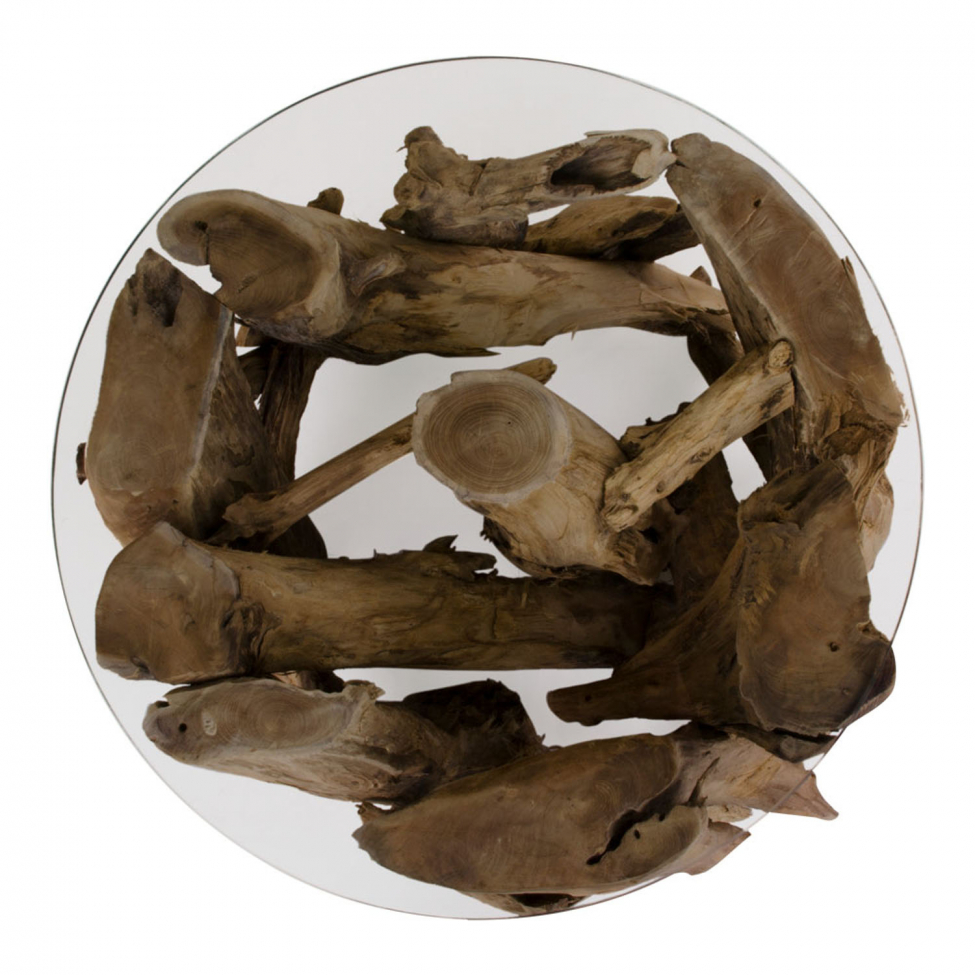 Table basse 'Grand Canyon' - Naturel/Verre