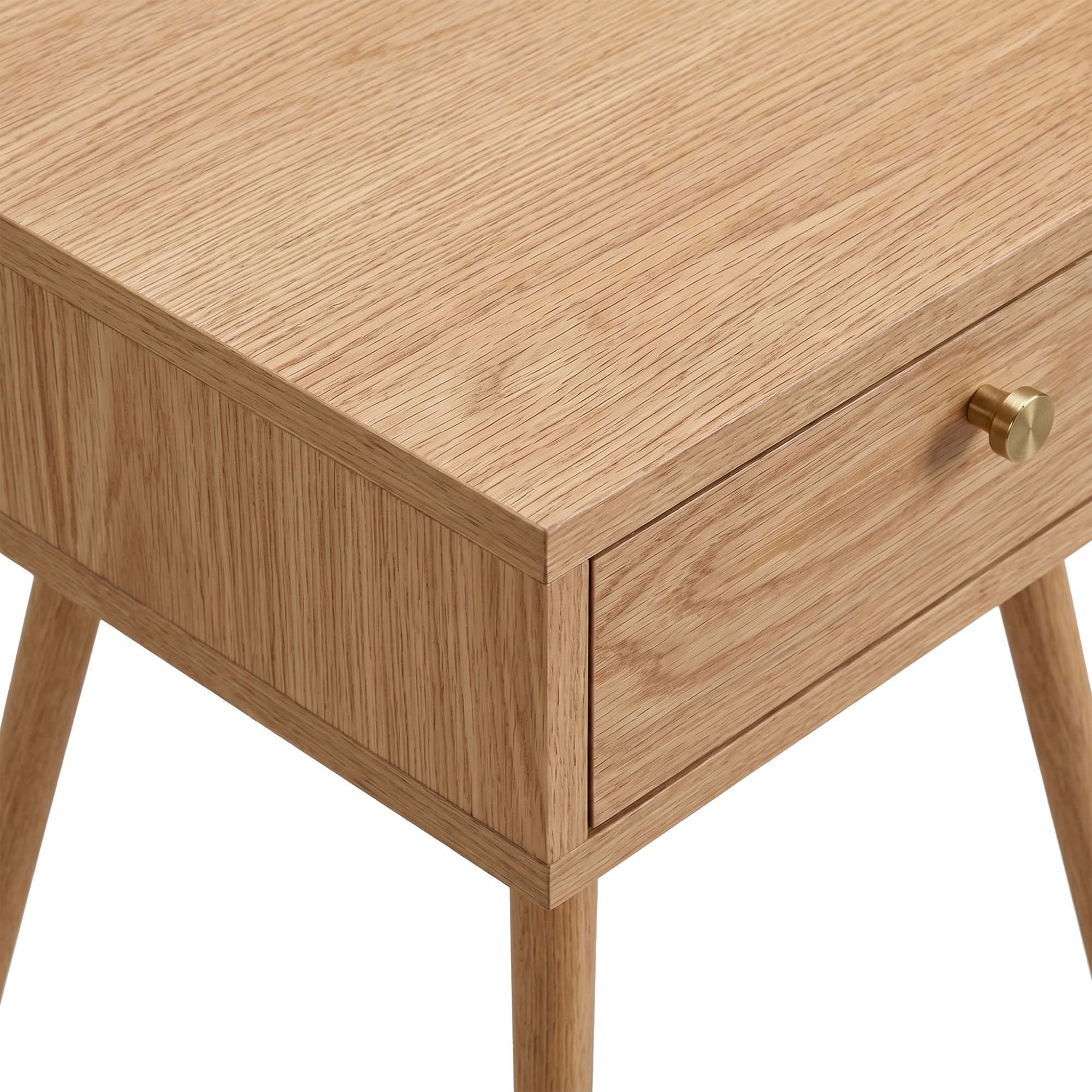 Table de nuit 'Prime' - Chêne/Laiton