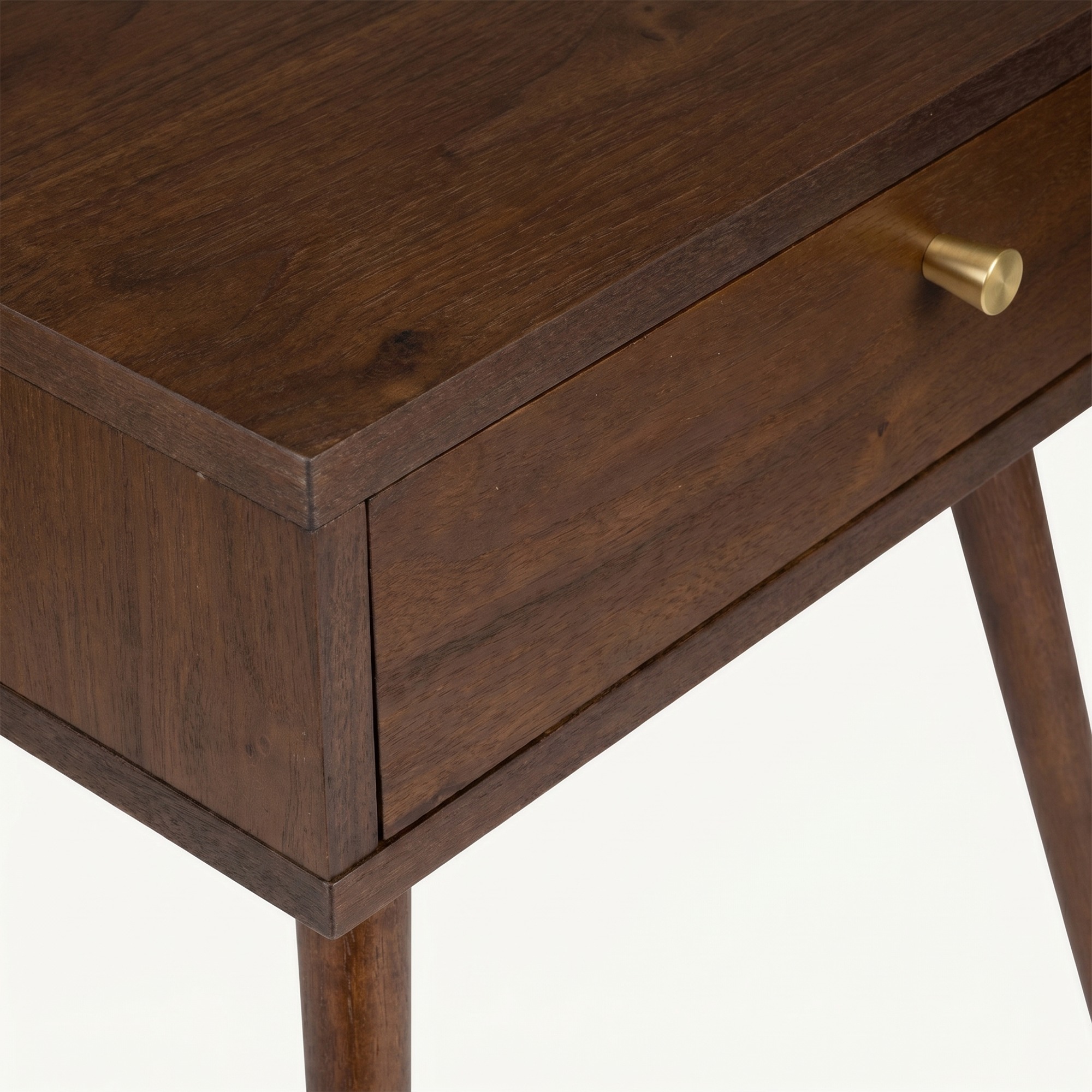 Table de nuit 'Prime' - Noyer/Laiton
