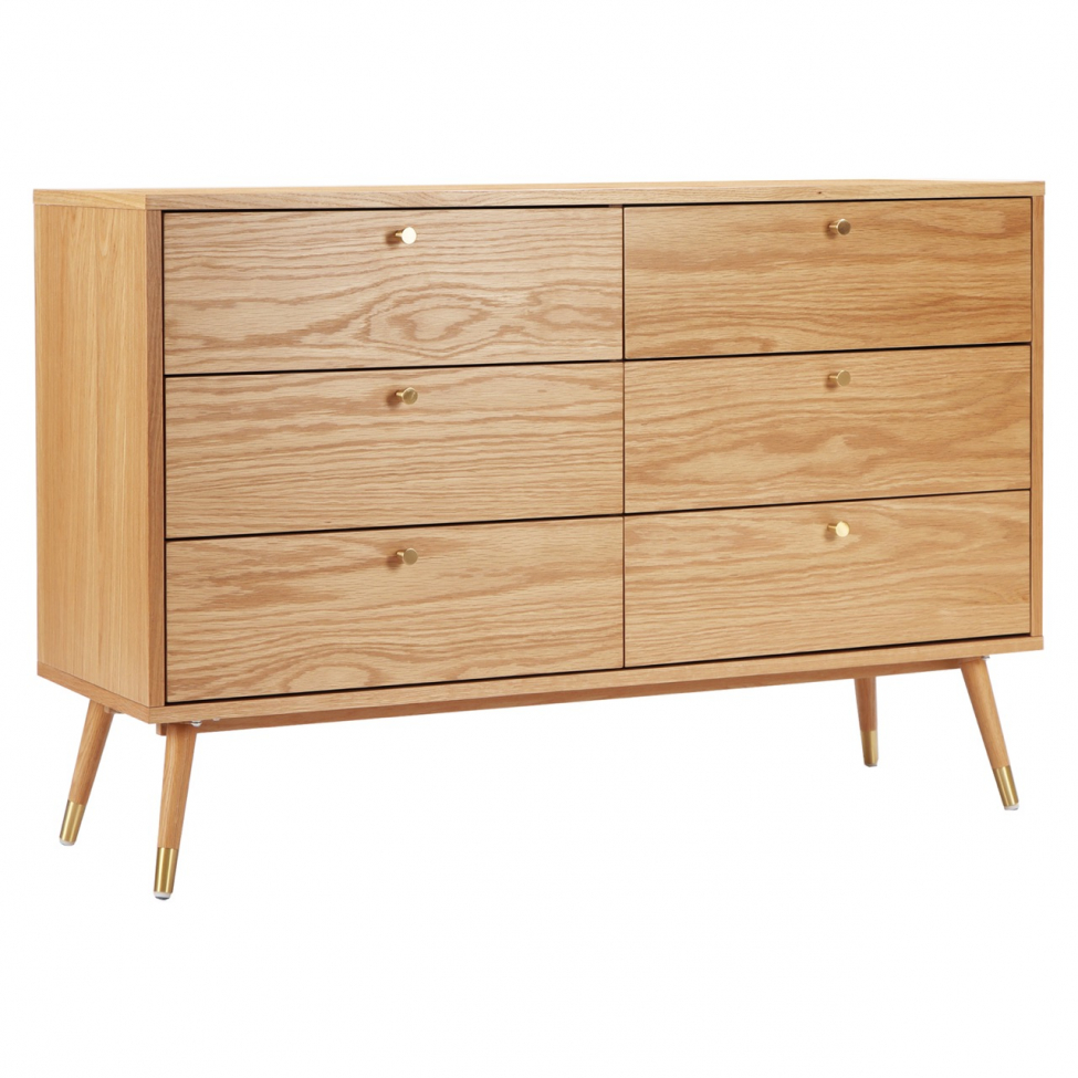 Commode 'Prime' 6 tiroirs - Chêne