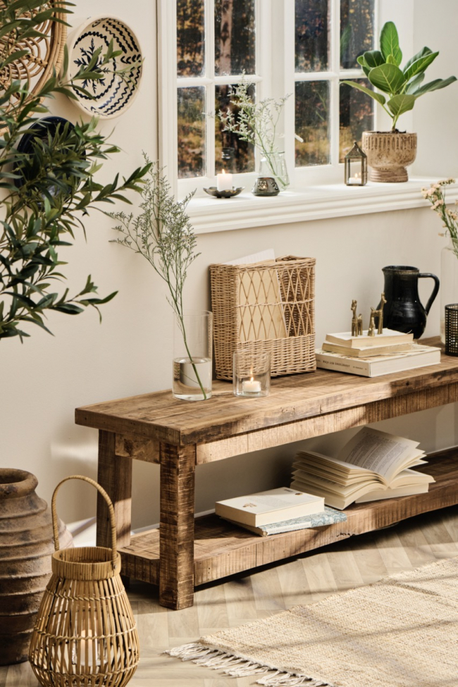 Banc avec étagères 'Unique' - Naturel