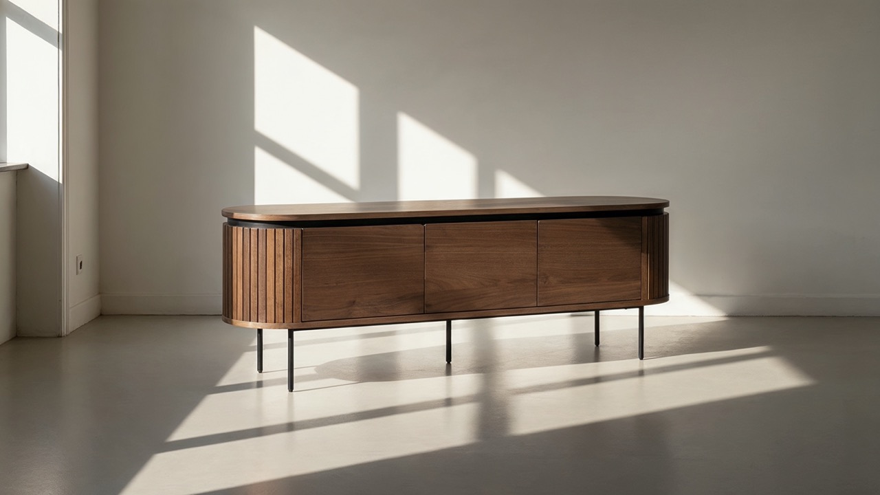 Meuble TV 'Kärra' - Noyer/Noir