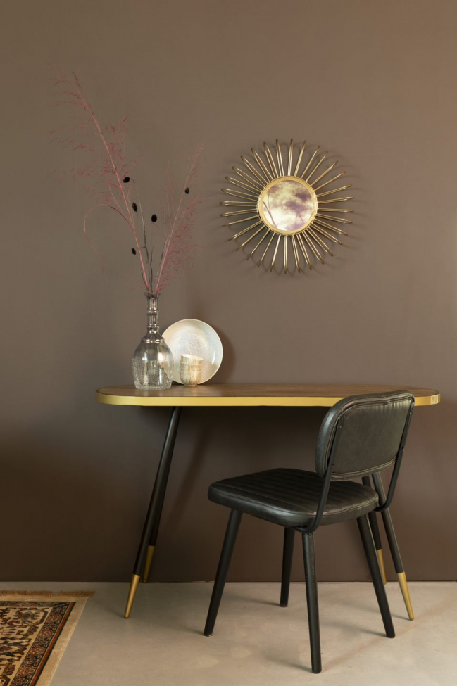 Table console 'Denise' - Noir/Laiton