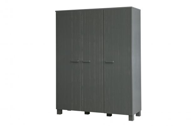 Armoire 'Dennis' 3 portes - Gris acier