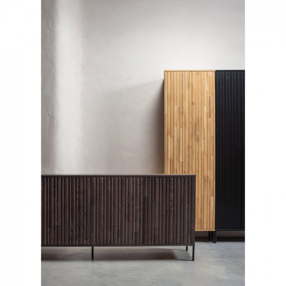 Buffet 'New Gravure' 200 cm - Brun foncé/Noir