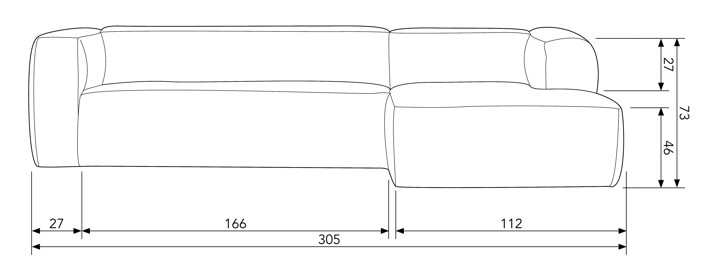 Canapé 'Bean' 4 places - Gris clair