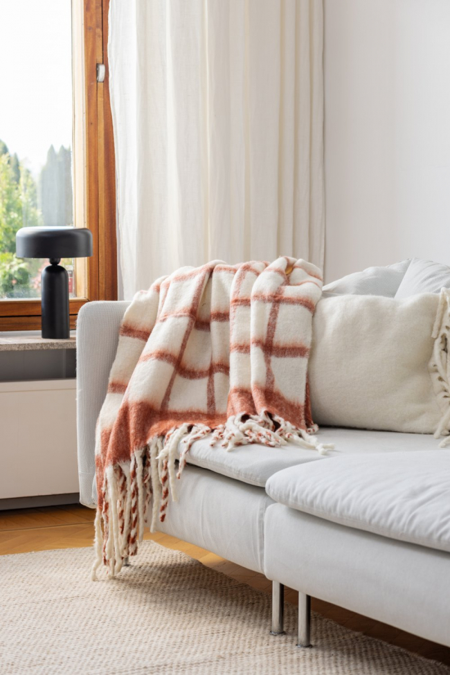 Plaid ' Rachel ' 130 x 170 cm - Rose